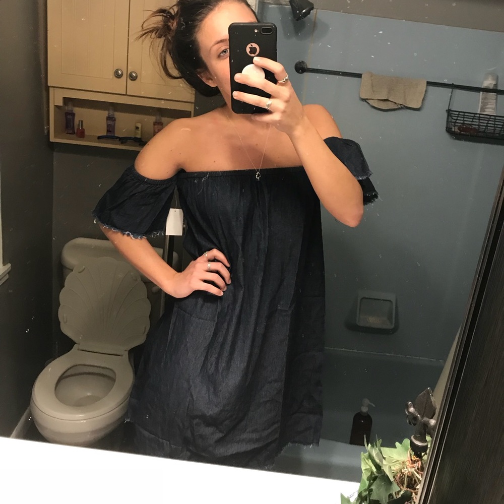 Off the Shoulder Denim Charlotte Russe Dress